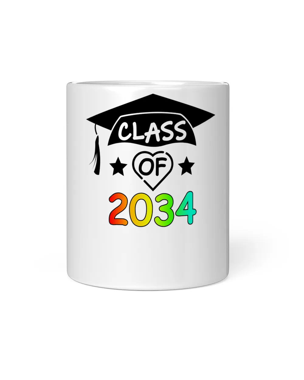 K -12th Grade Hand Prints Space Graduation Class of 2034 T-Shirt
