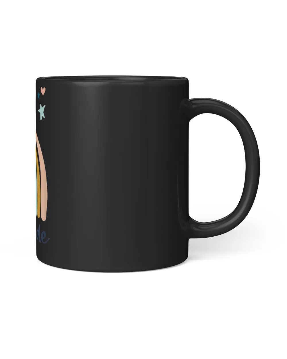 Hello Fifth Grade Retro Rainbow Cute for Teacher Girls T-Shirt Black Mug black 11oz