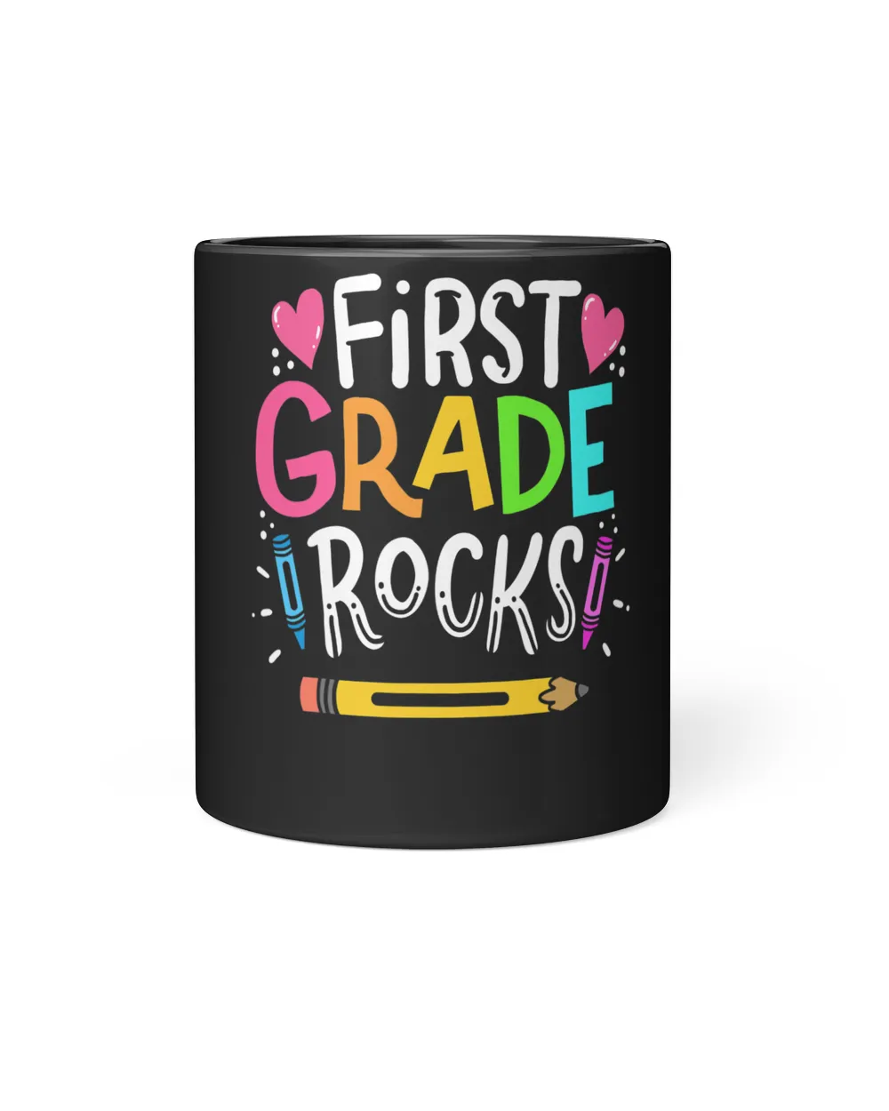 1st Grade Teacher Gift T-Shirt Black Mug black 11oz