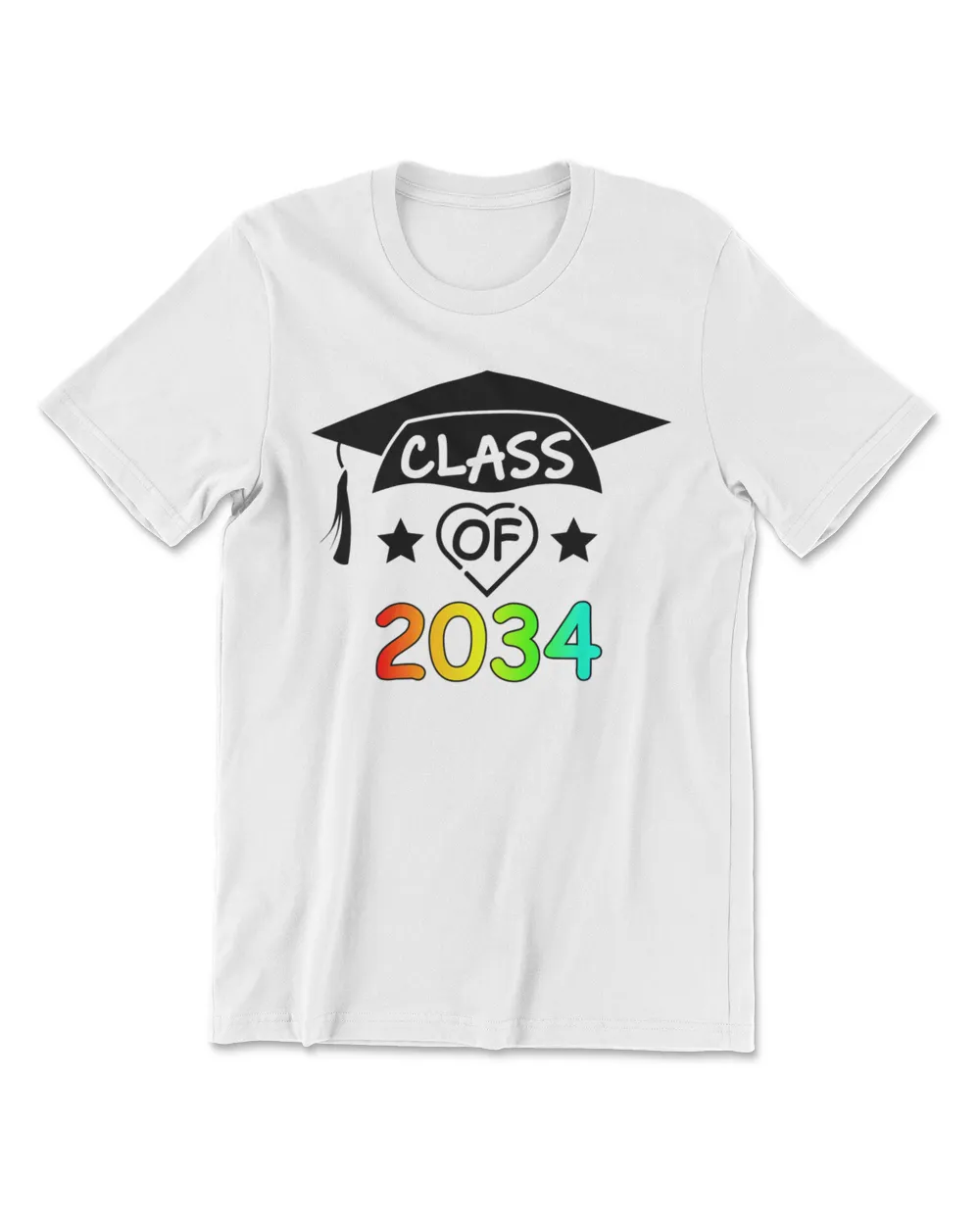 K -12th Grade Hand Prints Space Graduation Class of 2034 T-Shirt Men's Premium Tshirt white s
