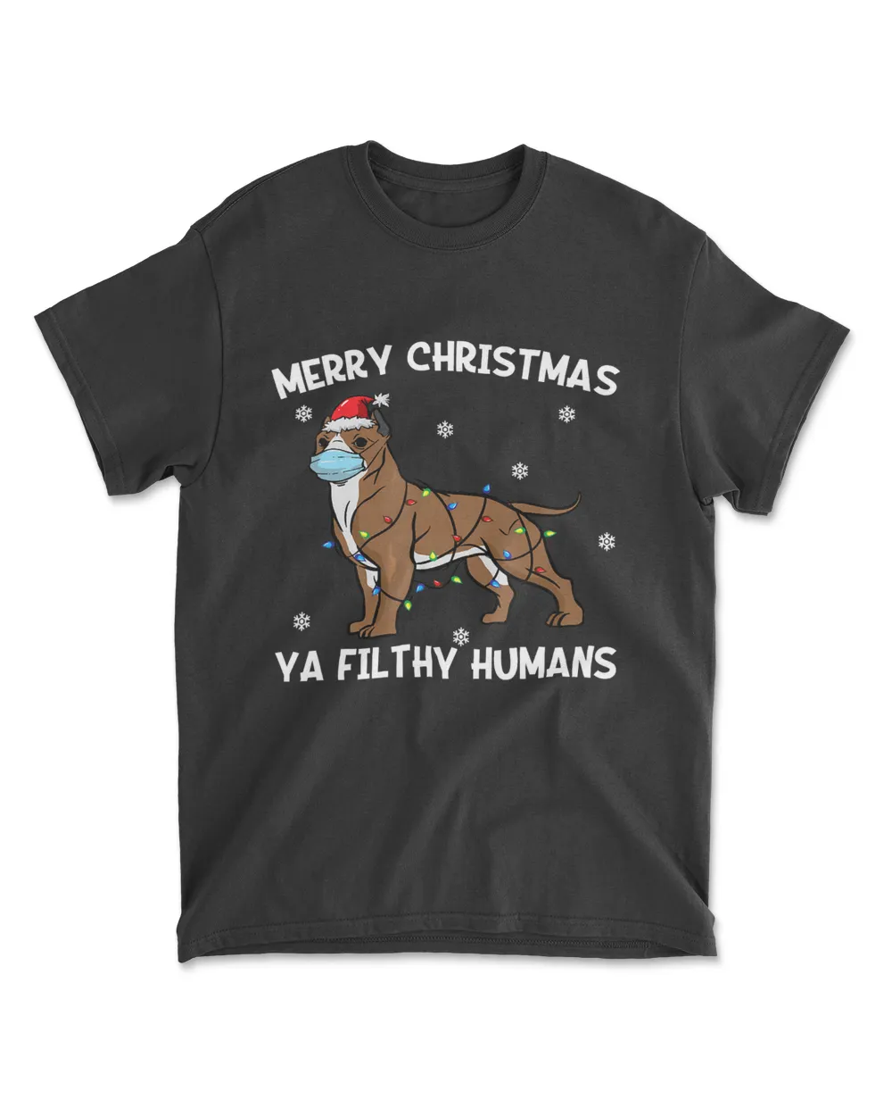 Merry Christmas Pitbull Face Mask  Pit