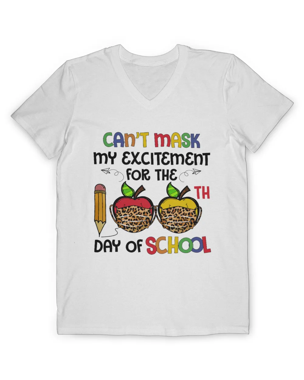Can't Mask My Excitement For The 100th Day Of School T-Shirt