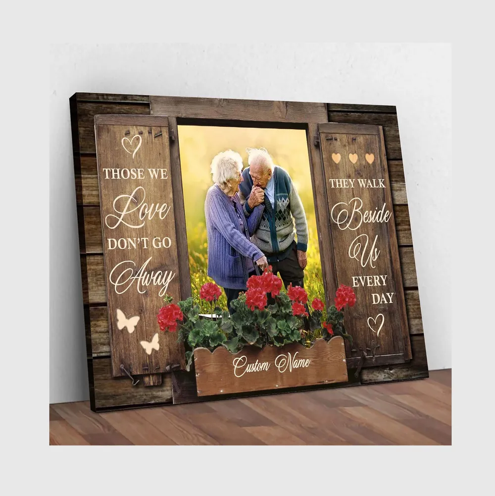 Personalized Custom Those We Love Dad Mom Memorial Canvas Print Art Poster DC106 Ready To Hang Landscape Canvas white 14x11in