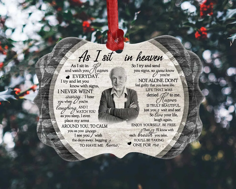 Personalized Photo Dad Memorial Cardinal Ornament ORN84 Medallion Aluminium Ornament white one-side single