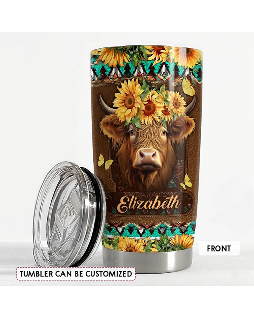 Cow Tumbler 20oz Stainless Steel Full Printed Stainless Steel Tumbler (20oz) white 20oz