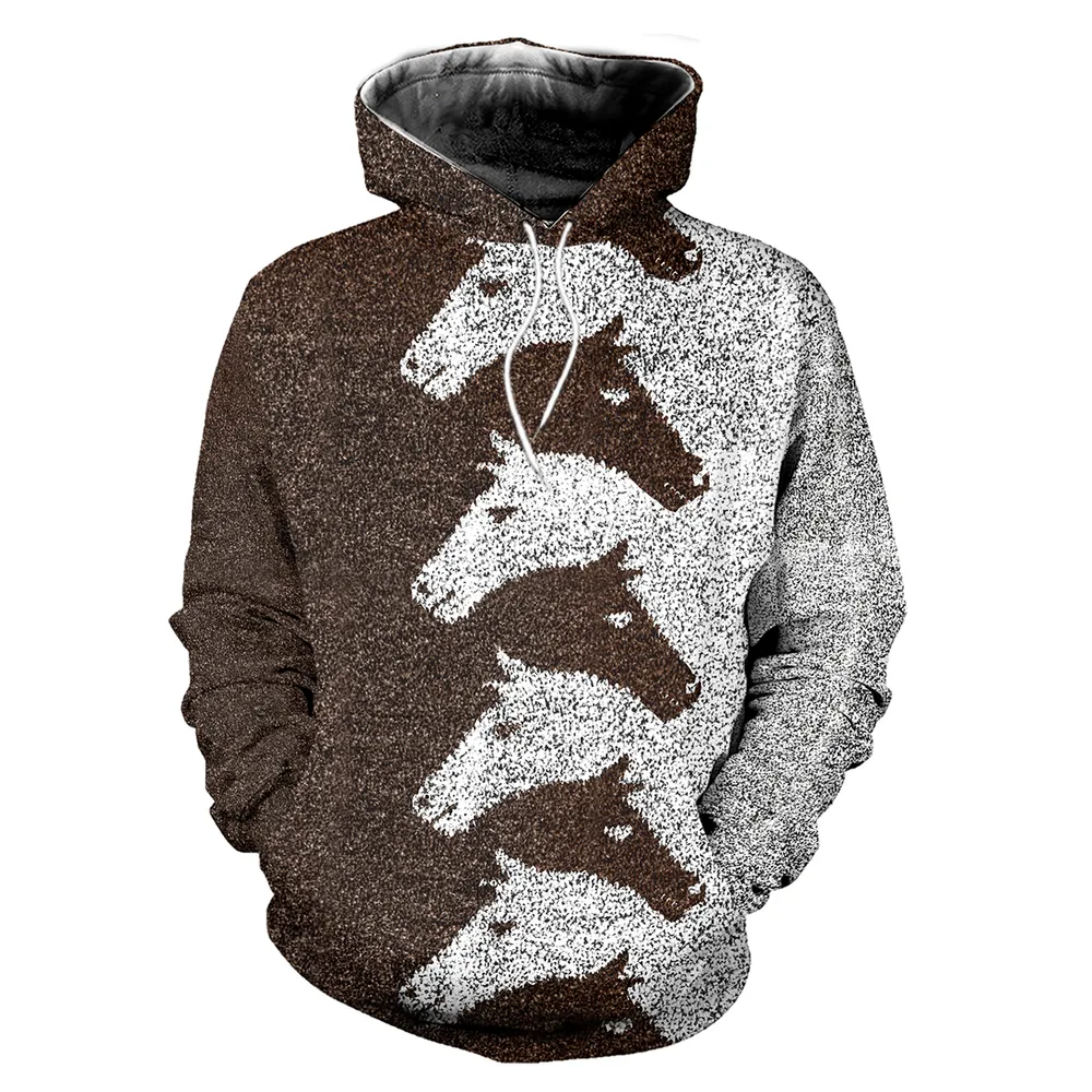 [UNIQUE] WOMEN'S WESTERN HORSES PRINTED HOODIE