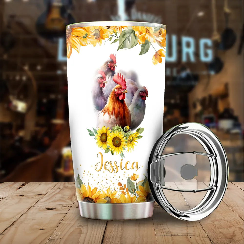 Personalized Life Is Better With Chickens Full Printed Stainless Steel Tumbler (20oz) white 20oz