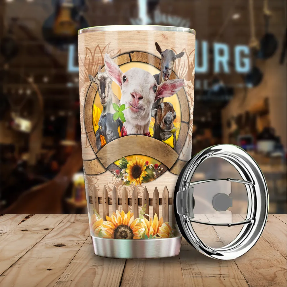 Work Hard So My Goat Can Have A Better Life Full Printed Stainless Steel Tumbler (20oz) white 20oz