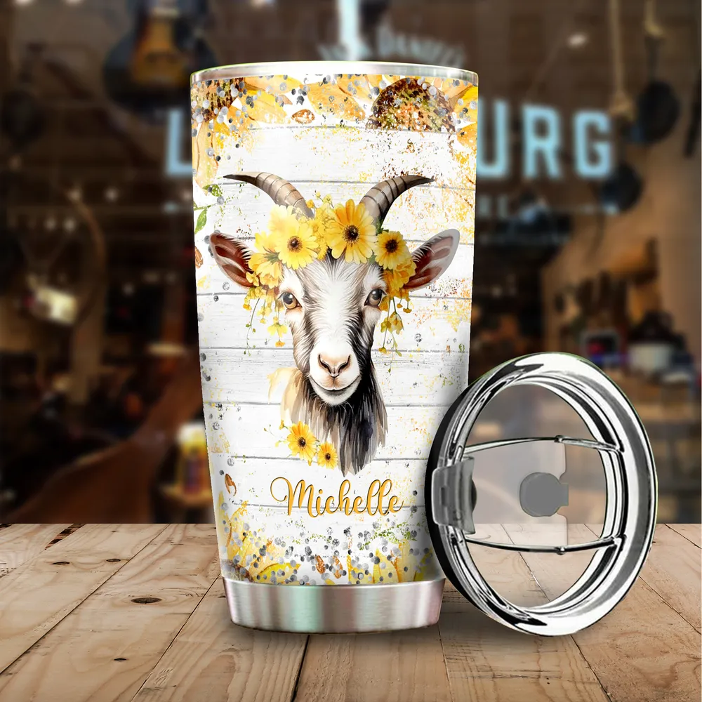 Personalized Sorry My Nice Button Is Out Of Order Goat Full Printed Stainless Steel Tumbler (20oz) white 20oz