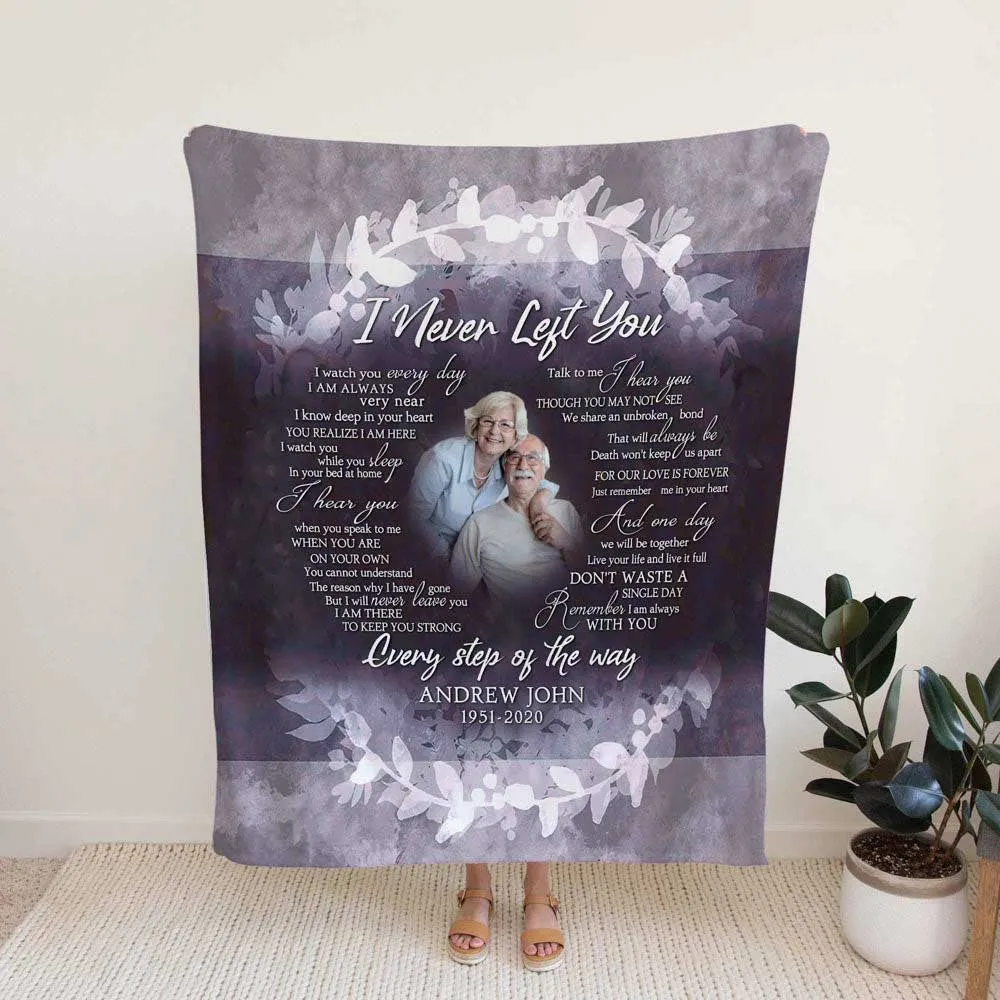 Personalized Photo I Never Left You Memorial Sherpa Fleece Blanket FBL129 Cozy Plush Fleece Blanket white 30x40in