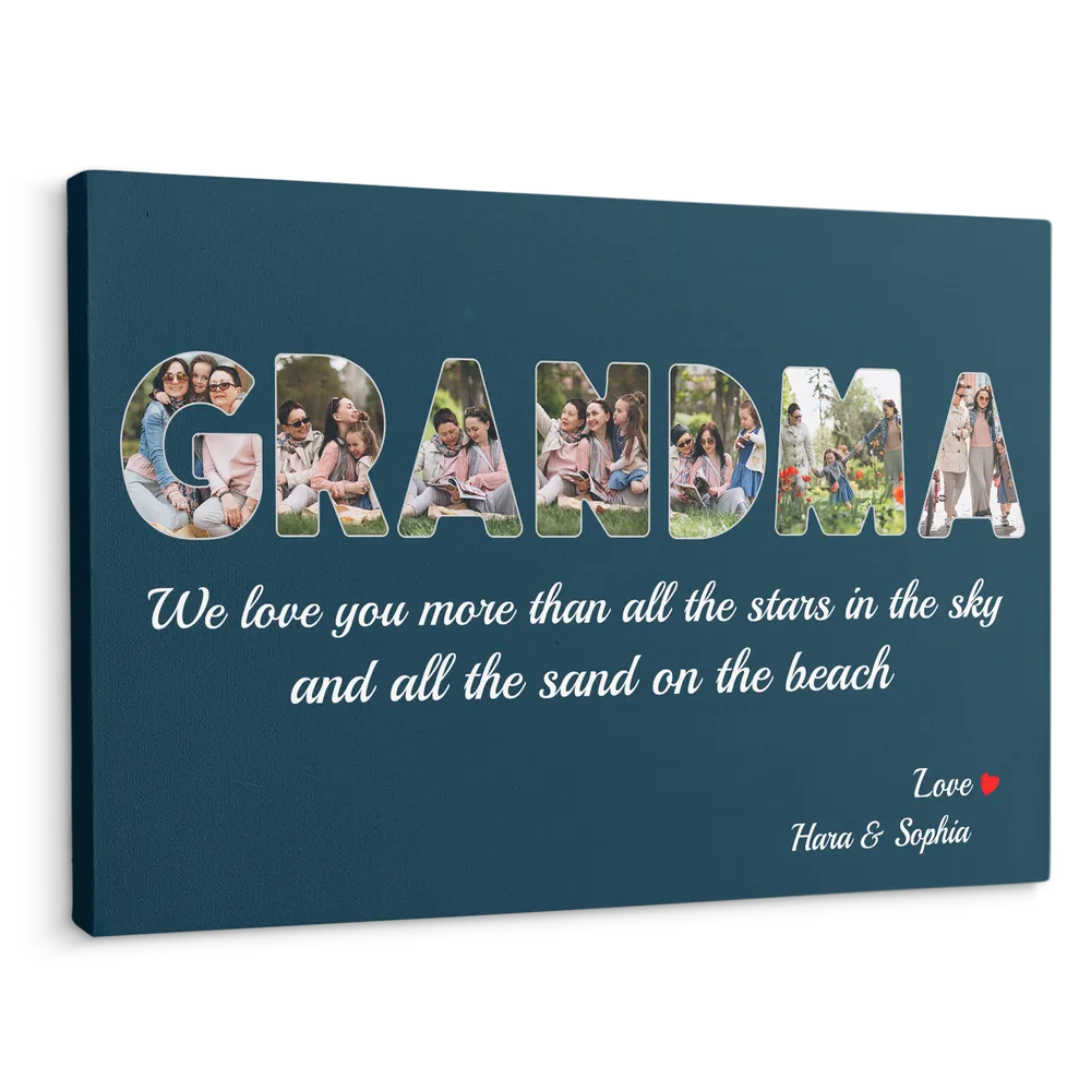 Personalized Custom Grandma Photo Canvas CS113 Ready To Hang Landscape Canvas white 14x11in
