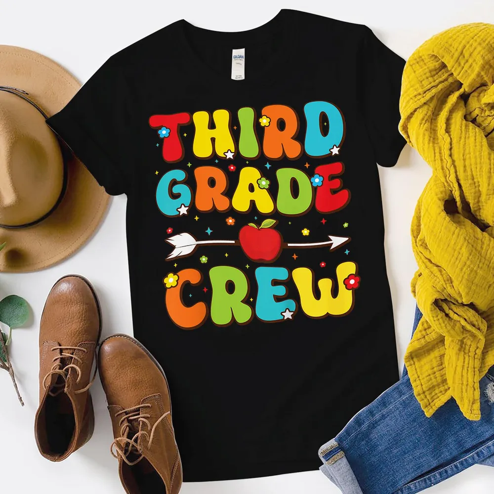 Kids Third Grade Shirt Boys Girls First Day Of 3rd Grade Crew Shirt