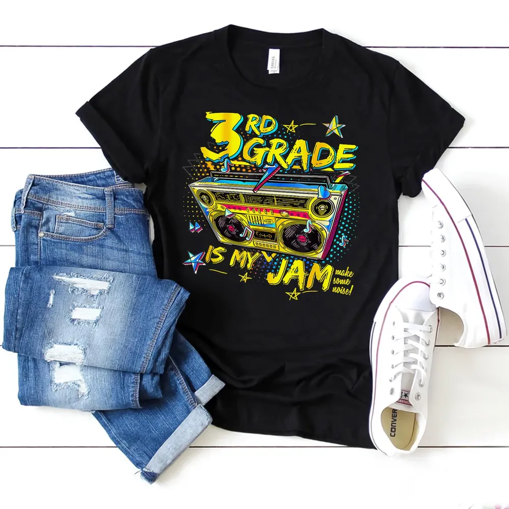 3rd Grade Is My Jam 80s Boombox Third Grade Back To School Shirt