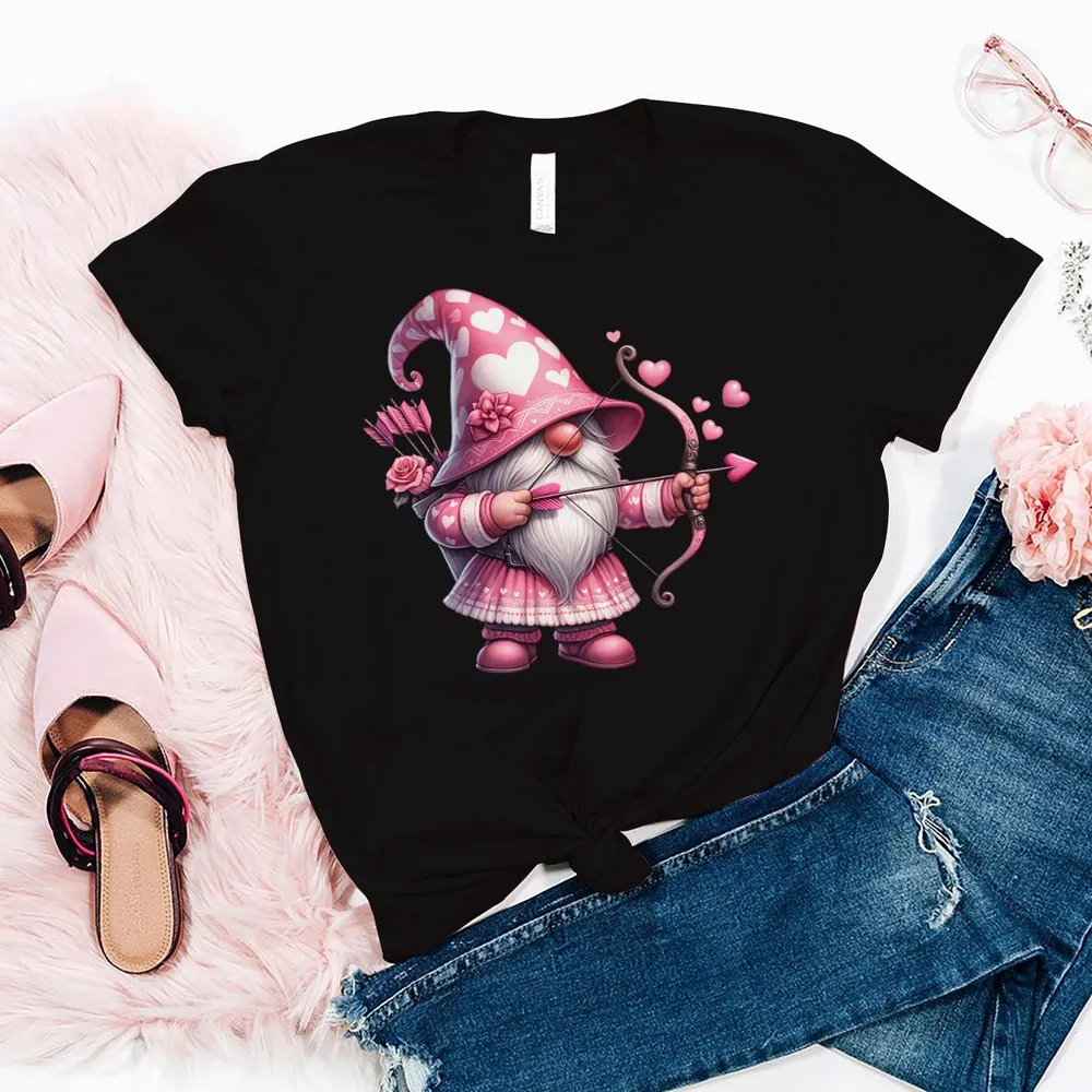 Cute Gnome Valentines Day Heart Gnome Valentine Girls Womens Shirt