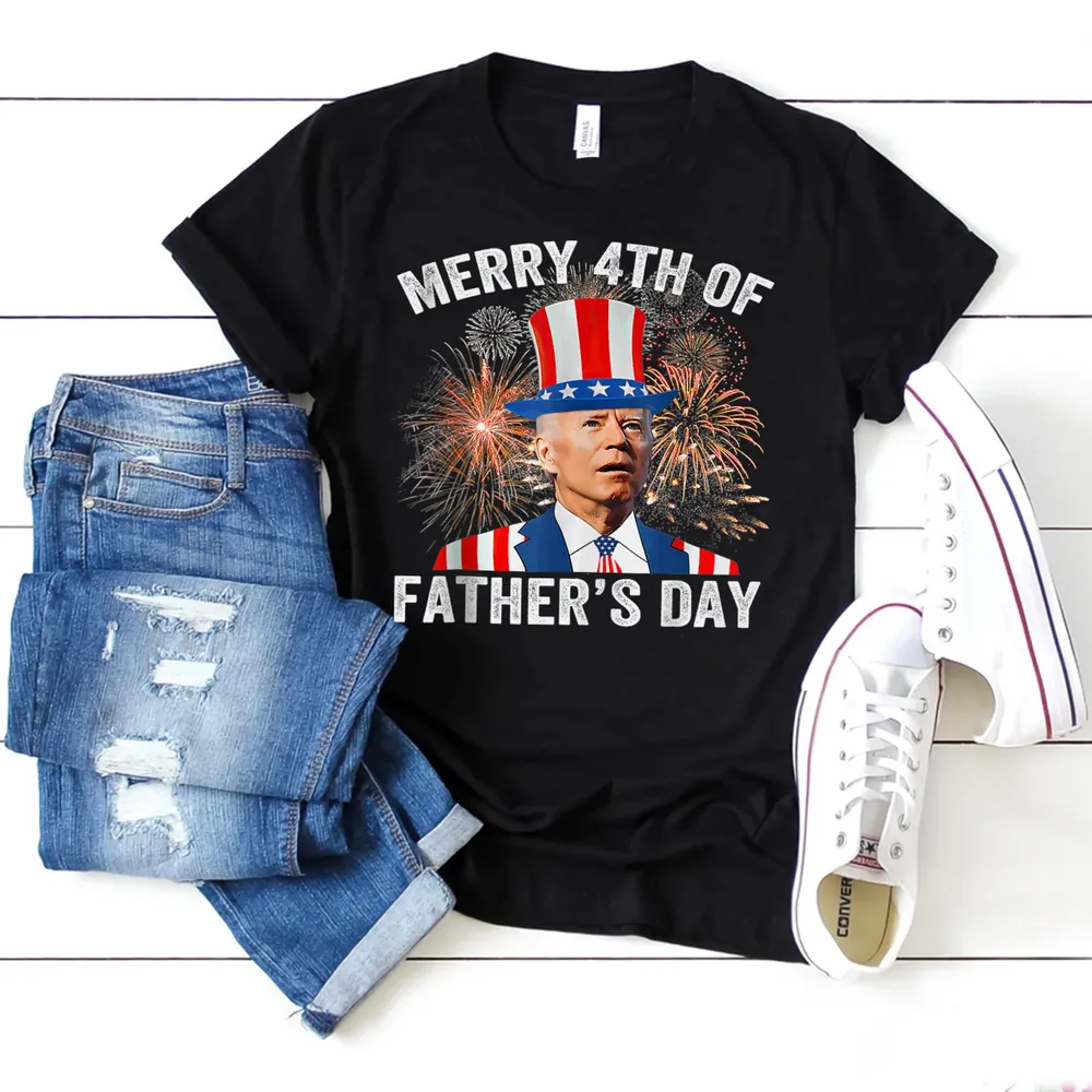 Funny Joe Biden Merry 4th of Fathers Day Puzzled 4th Of July Shirt