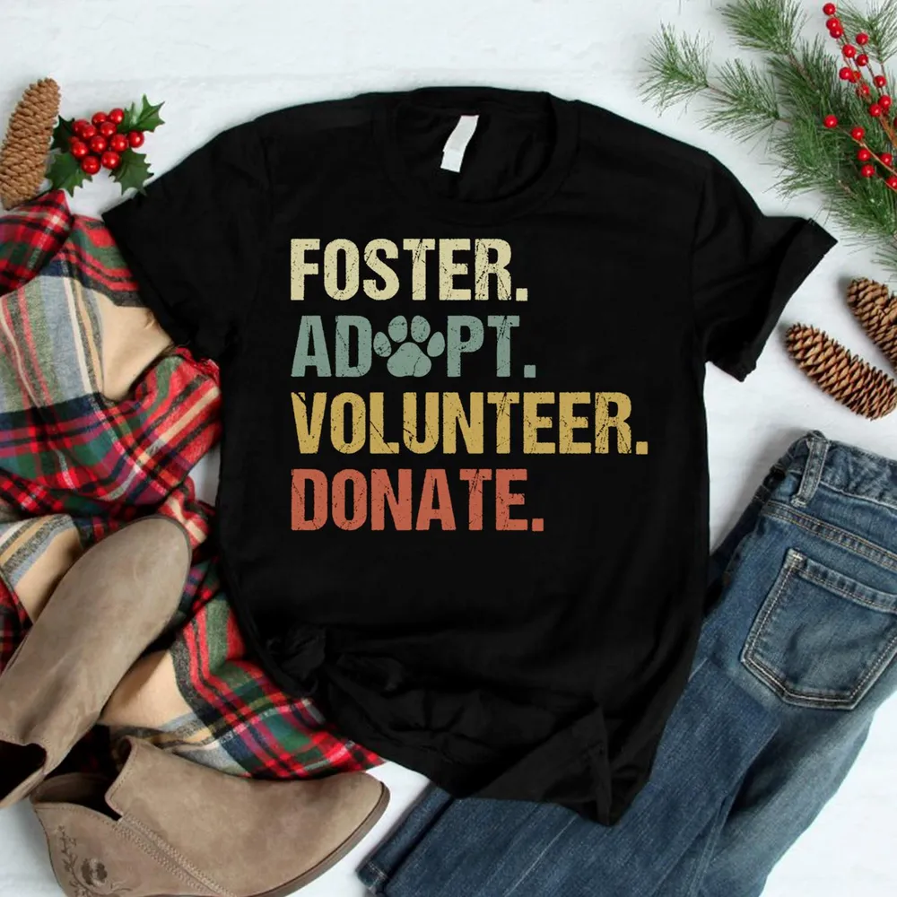 Vintage Foster Adopt Volunteer Donate Animals Rescue Shelter T Shirt