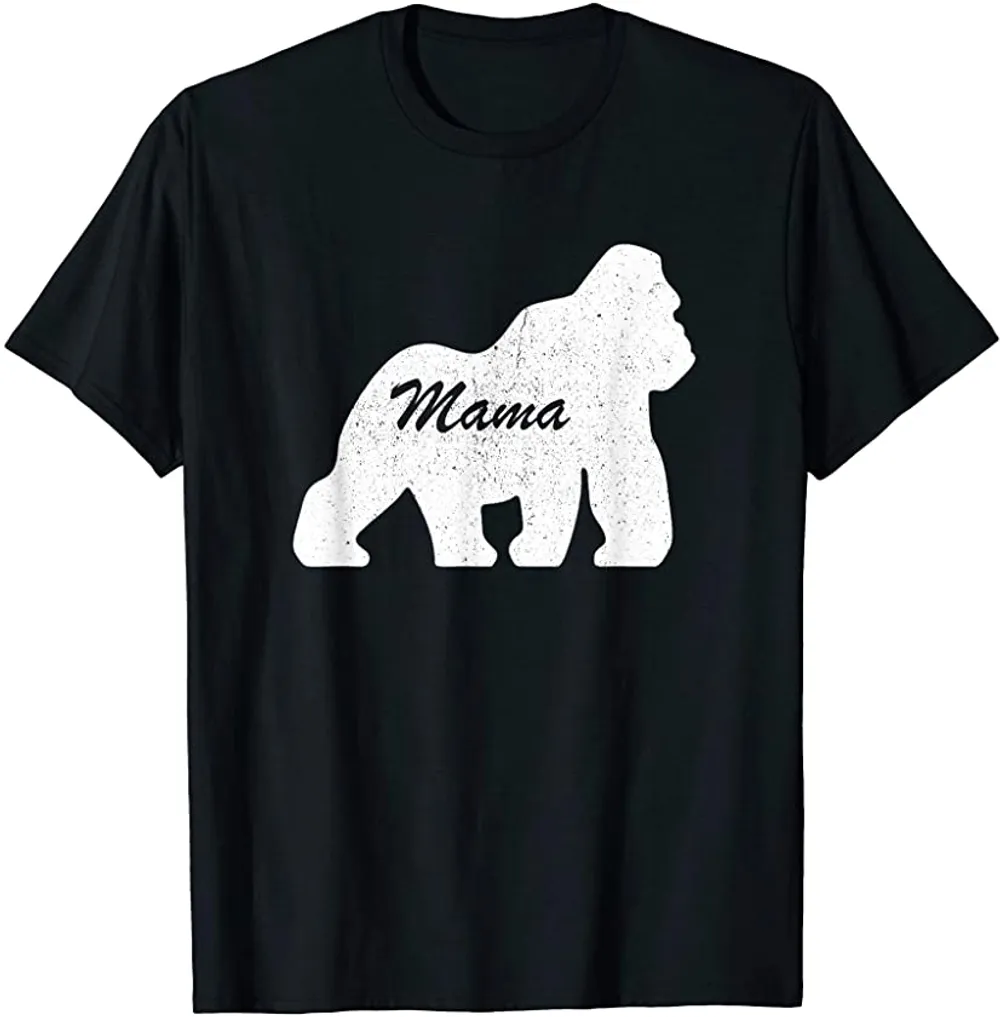 Mama Gorilla Animal Tee Father Mother Day Cute Son Daughter T-Shirt