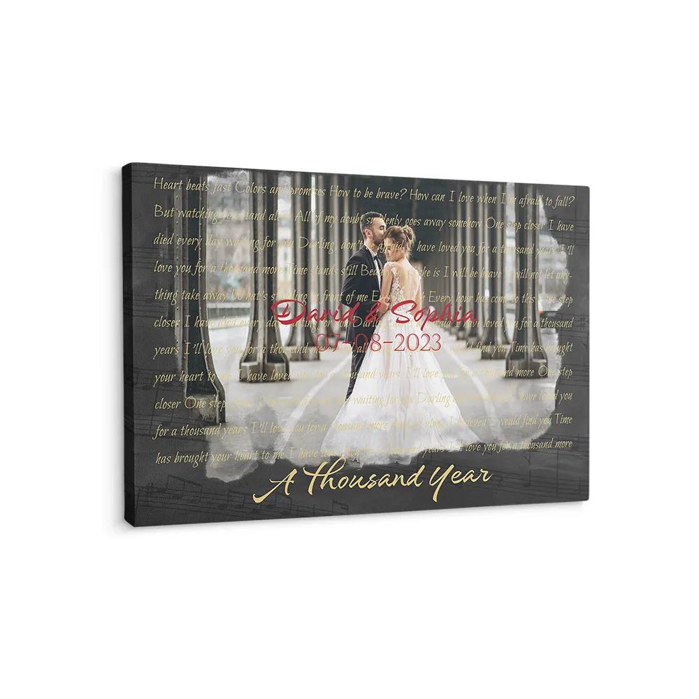 Personalized Custom Song Lyrics Picture Photo Prints Canvas CS193 Ready To Hang Landscape Canvas white 14x11in