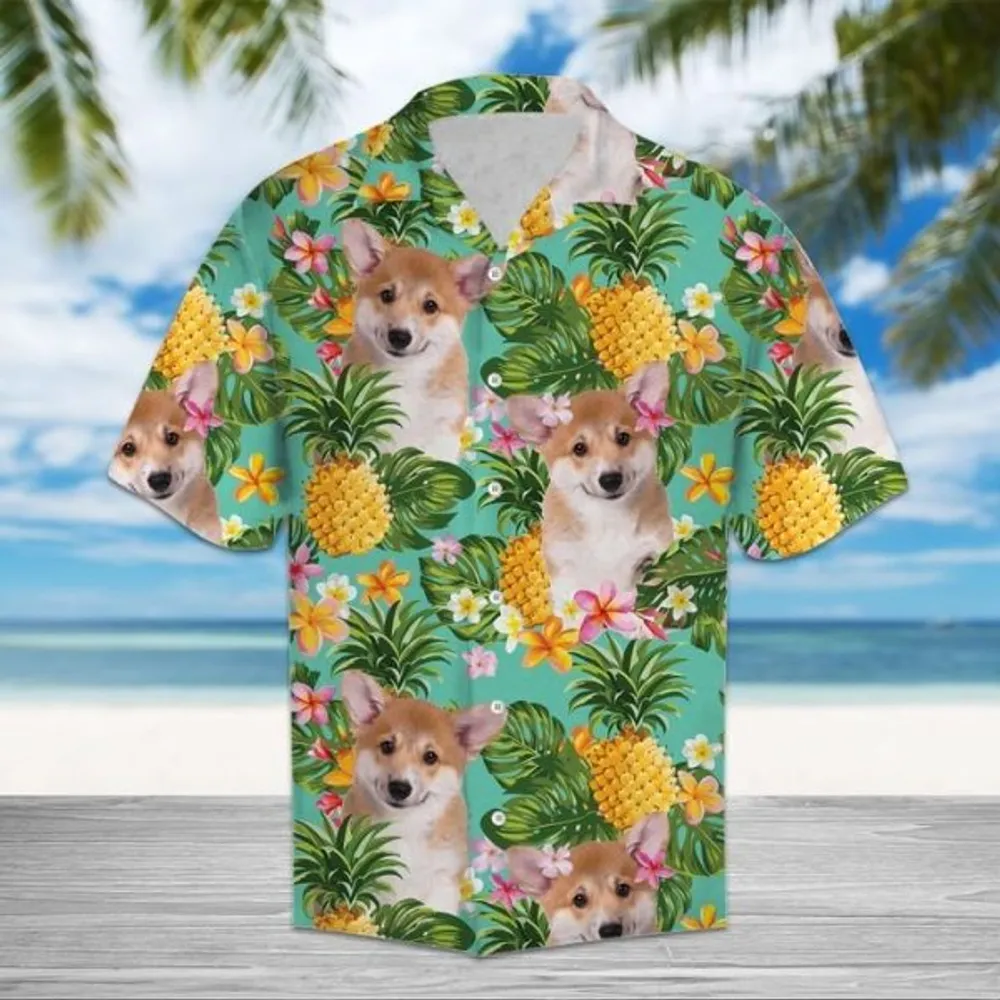 Corgi Hawaiian Shirt