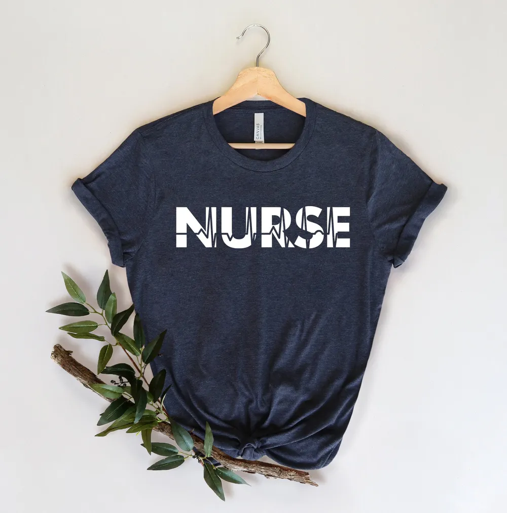 Nurse Heartbeat Shirt, Gift for nurse shirt, Nurse shirt, Nurse Tshirt, Emergency Nurse Shirt, Student nurse shirt, Registered nurse shirt