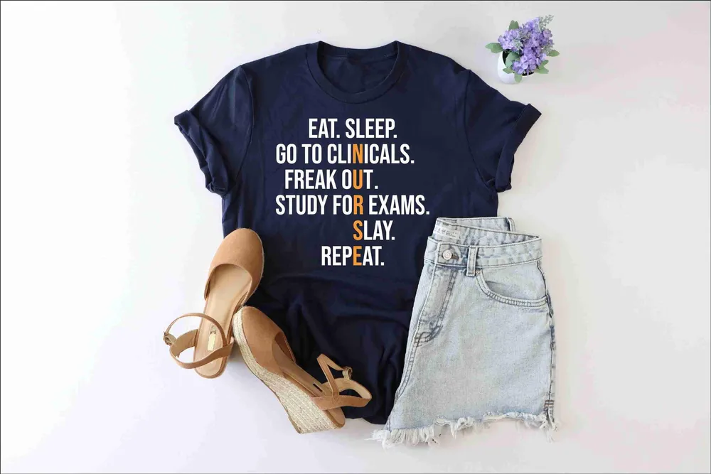 Eat Sleep Go To Clinicals Shirt, Nurse In Progress Shirt, Future Nurse Tshirt, Nurse Life Shirt, New Nurse Shirt, Nursing School Shirt, Girl