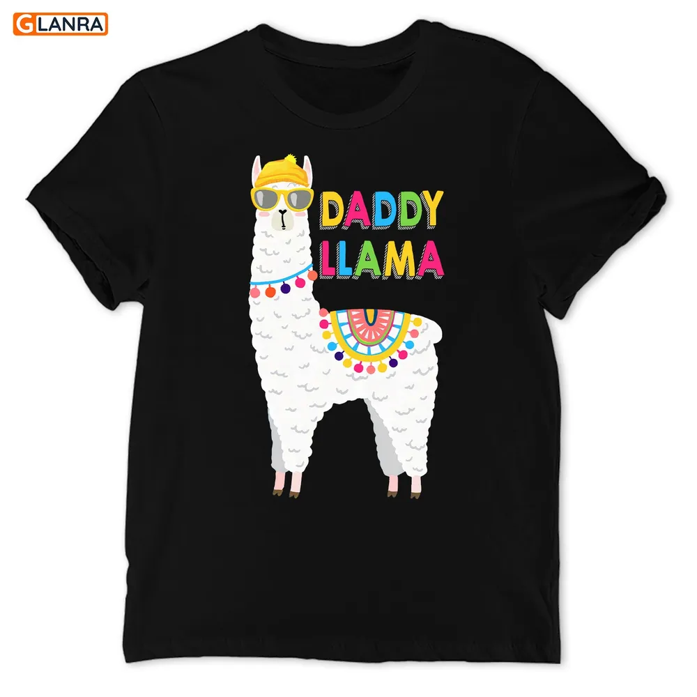 Daddy Llama Shirt, Daddy Shirt, Father'S Day Shirt, Llama Shirt, Dad Shirt, Llama Farm Shirt, T-Shirt, Tee| Black S/S Adult T-Shirt