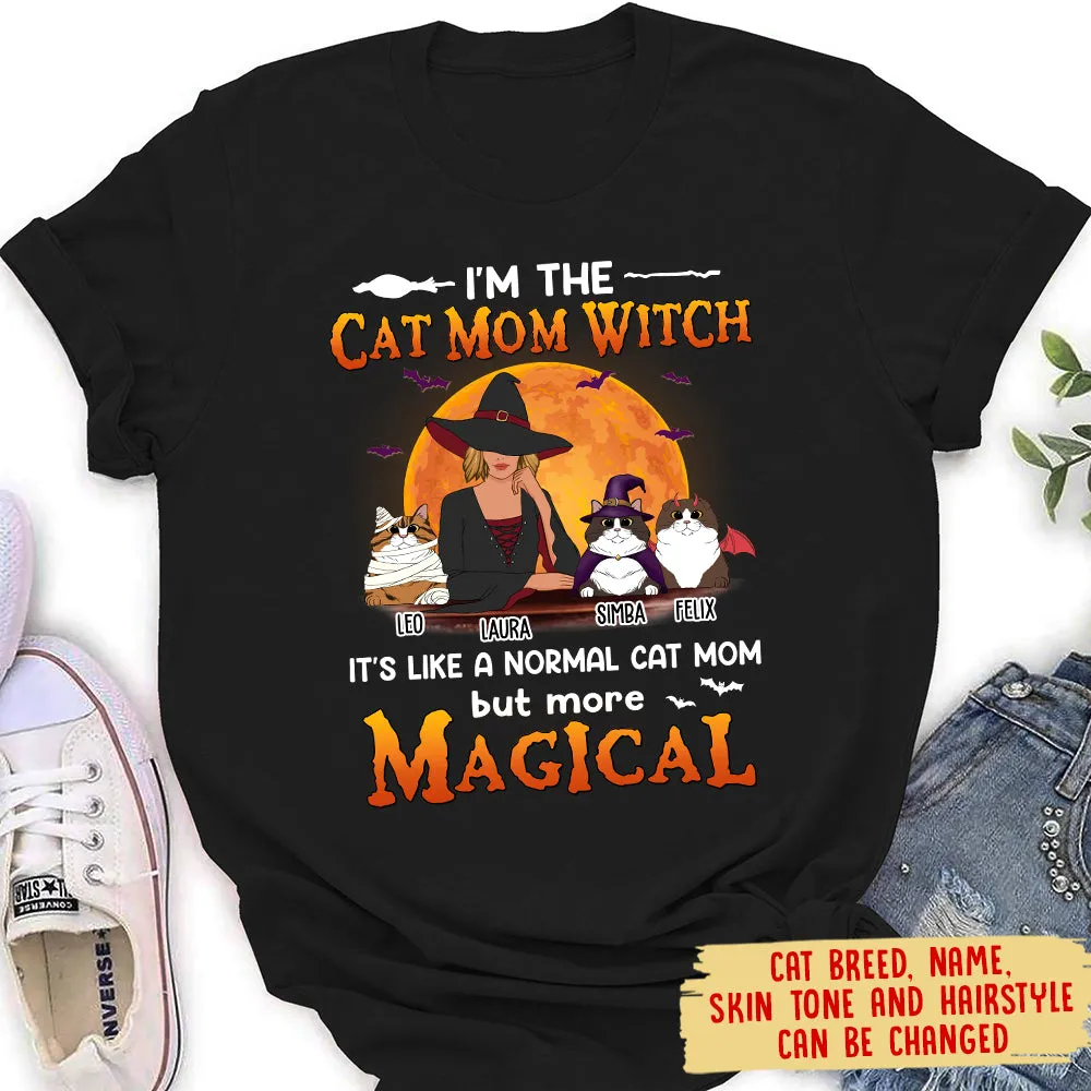 I‘M The Cat Mom Witch - Personalized Custom Women'S T-Shirt