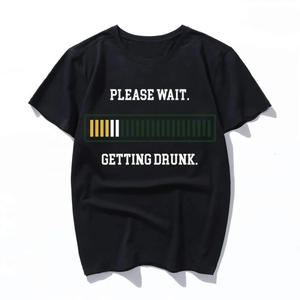 saint patricks day please wait getting drunk cotton summer loose women/men Tshirt cool t shirt o-neck funny t-shirt male tee shirts