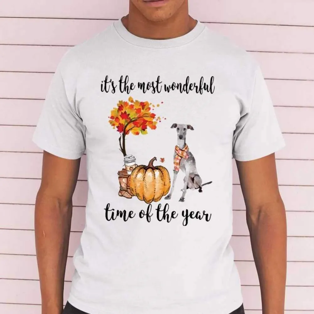 Fall Pumpkin It's The Most Wonderful Time Of The Year Italian Greyhound T-Shirt