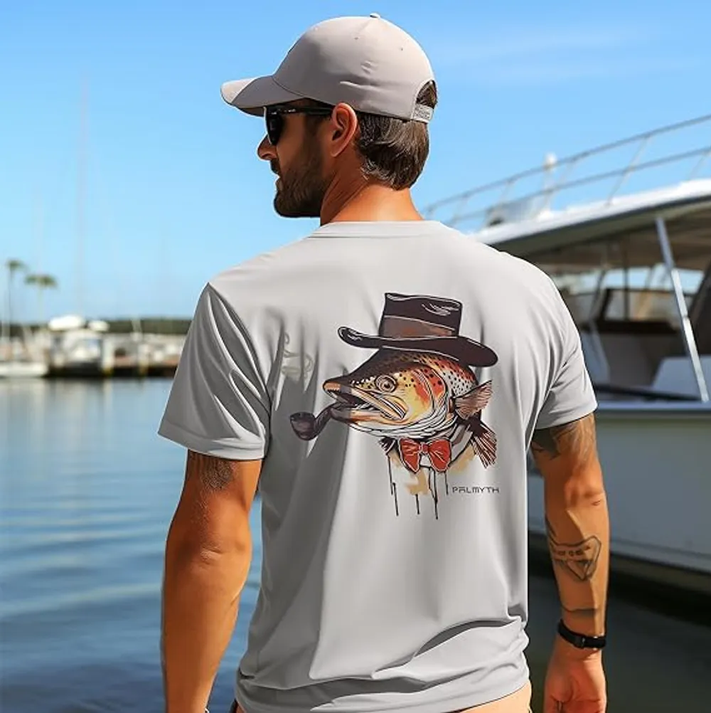 Men's Fishing Shirt Short Sleeve Sun Protection
