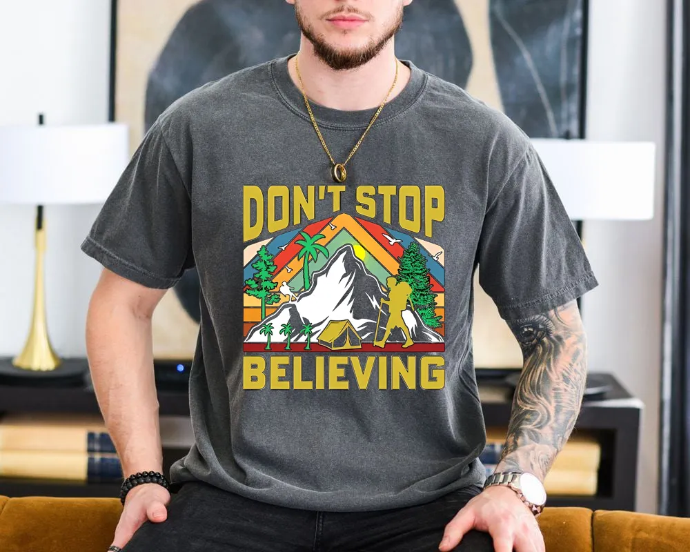 Don't Stop Believing Retro Hiking Shirt