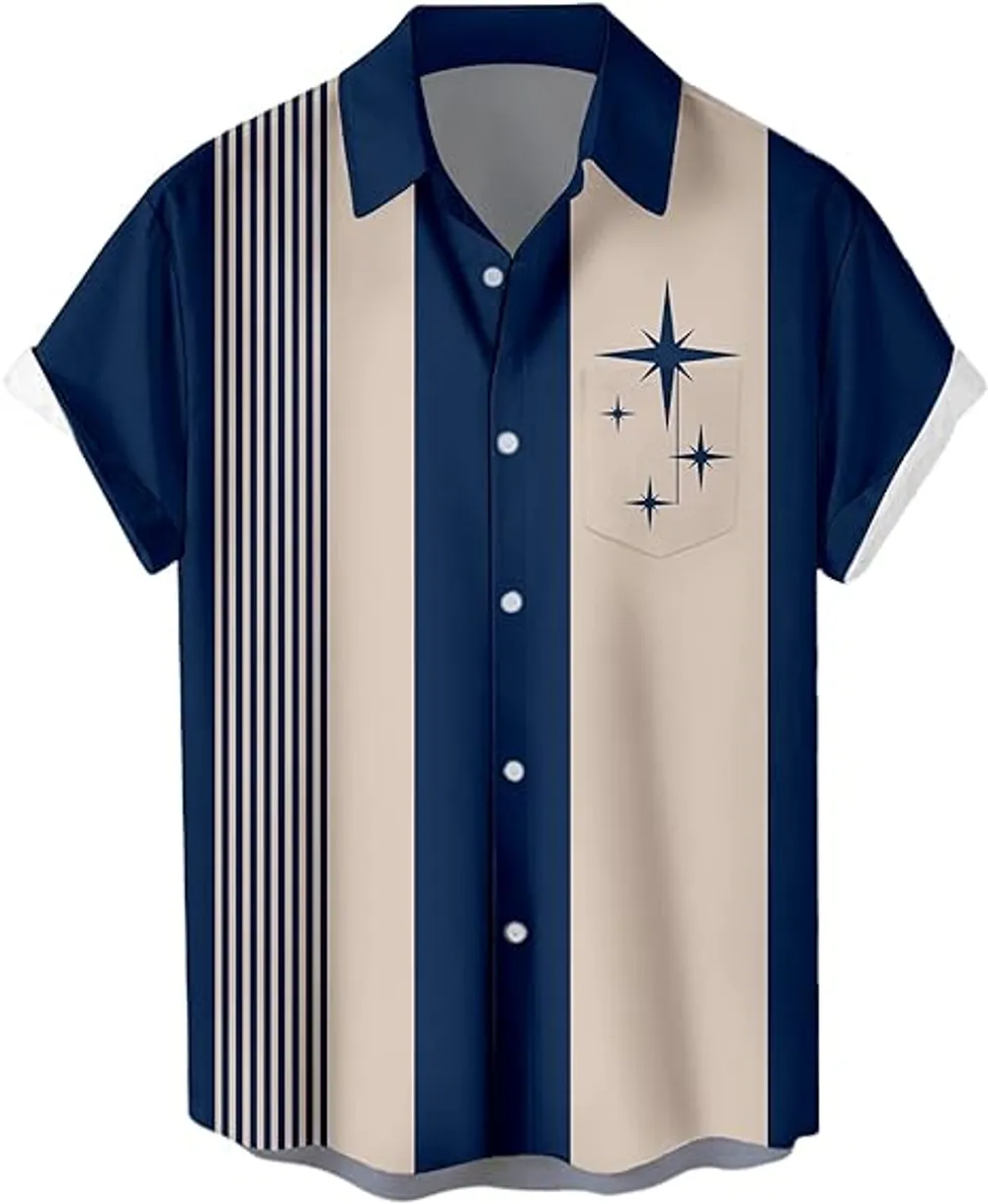 Mens Bowling Shirts, 1950s Hawaiian Vintage 18