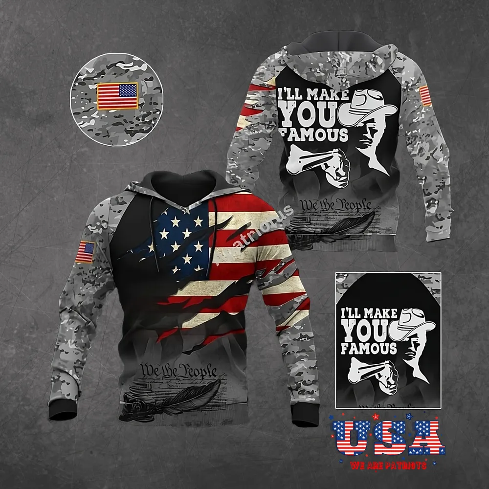 AMERICAN PATRIOTS 3D HOODIE - HD08