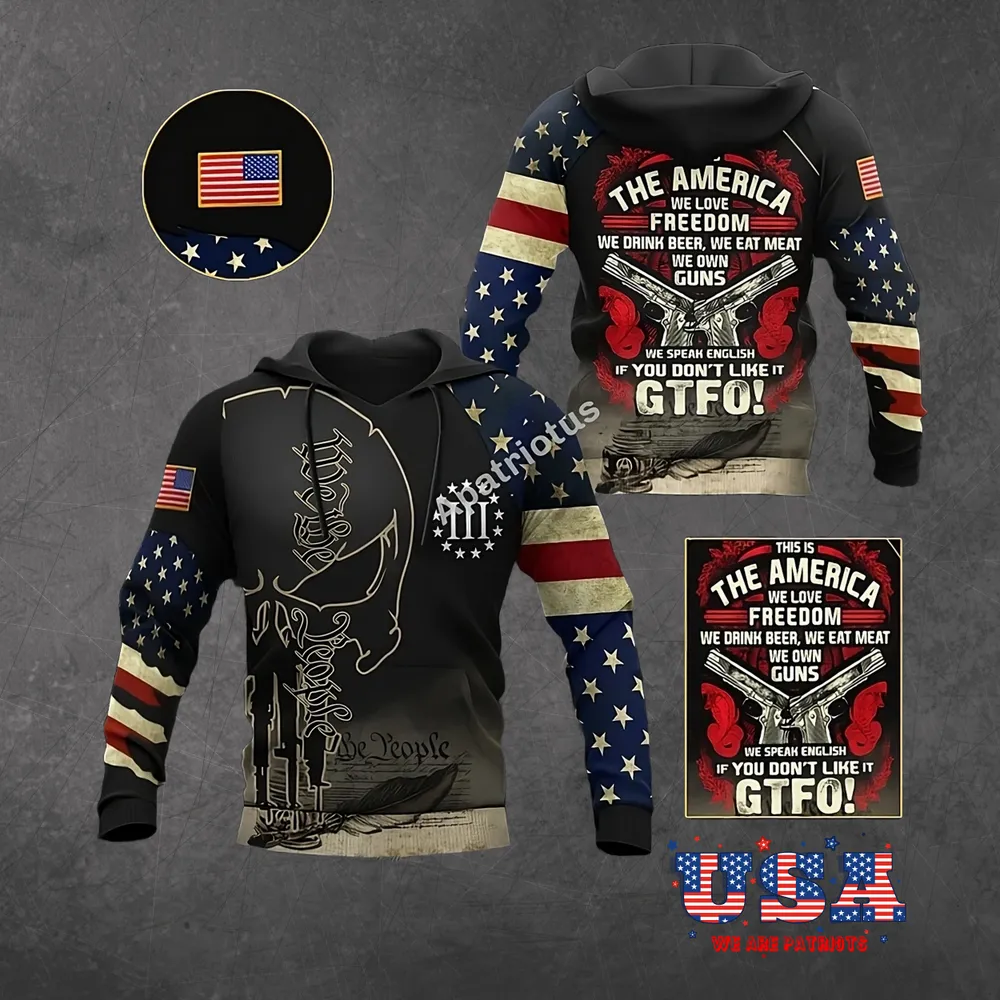 AMERICAN PATRIOTS 3D HOODIE - HD14