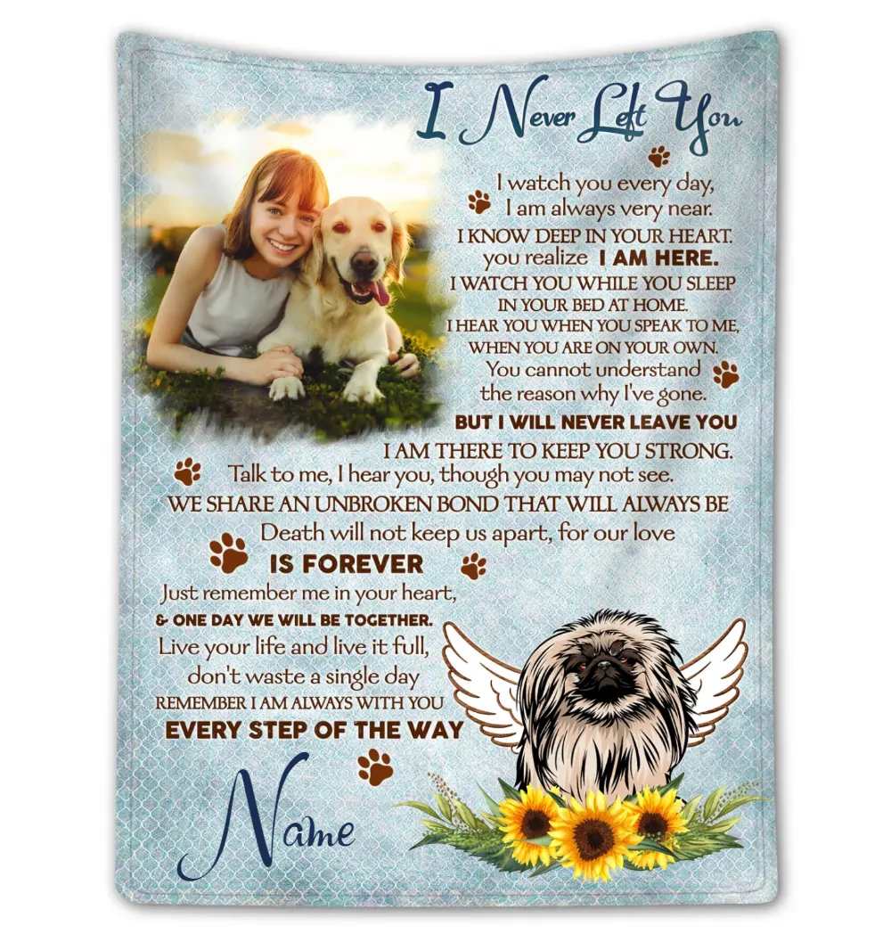 Personalized Custom Dog Pet Memorial Blanket FBL150 Cozy Plush Fleece Blanket white 30x40in