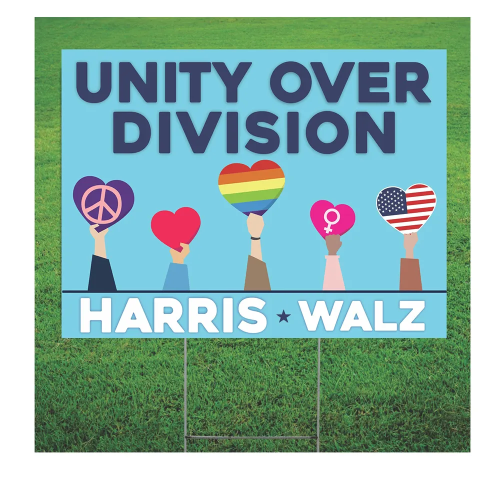 Kamala Harris Walz Yard Sign Made in USA Size Large With Stake YS35 Yard Sign white 1pack