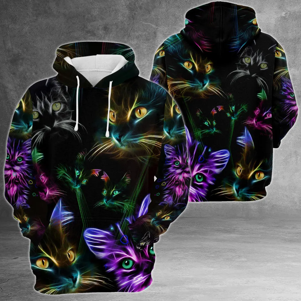 Cat Neon Hawaiian Shirt/Zip Hoodie/Sweatshirt