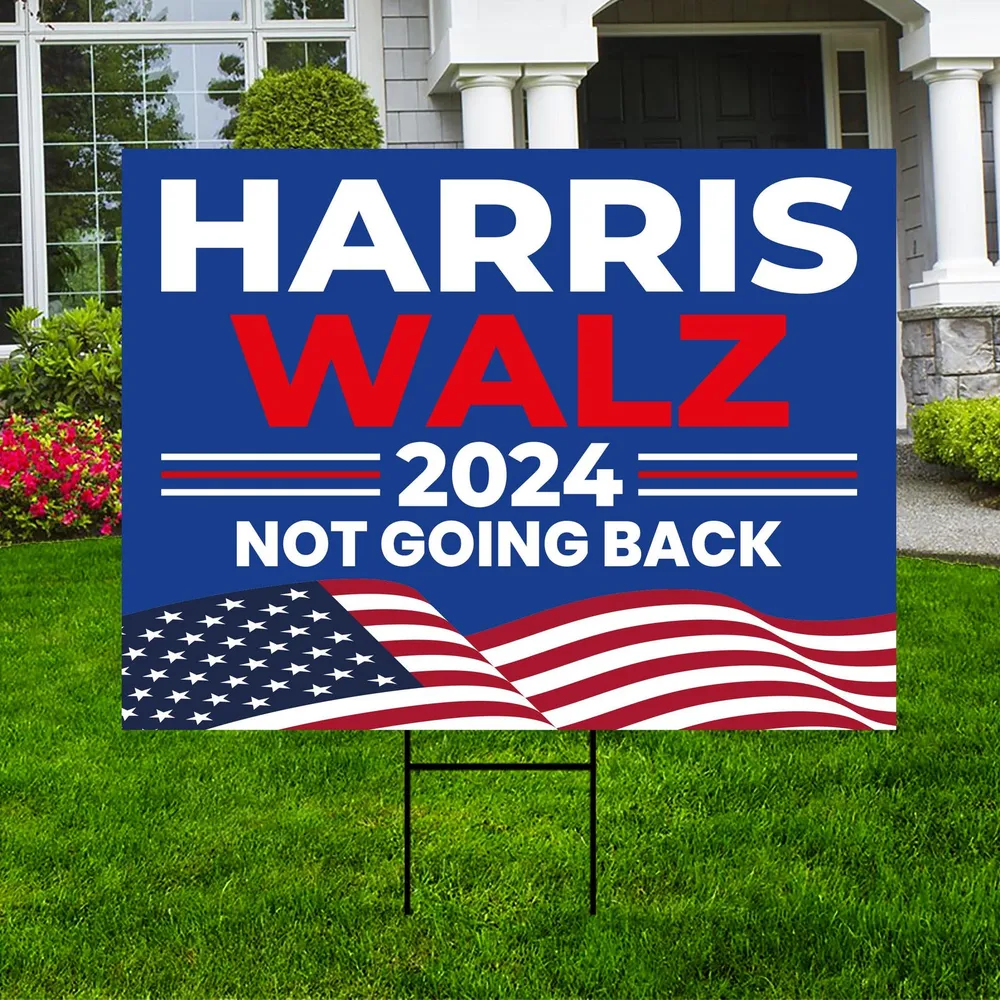 Kamala Harris Walz Yard Sign Made in USA Size Large With Stake YS60 Yard Sign white 1pack
