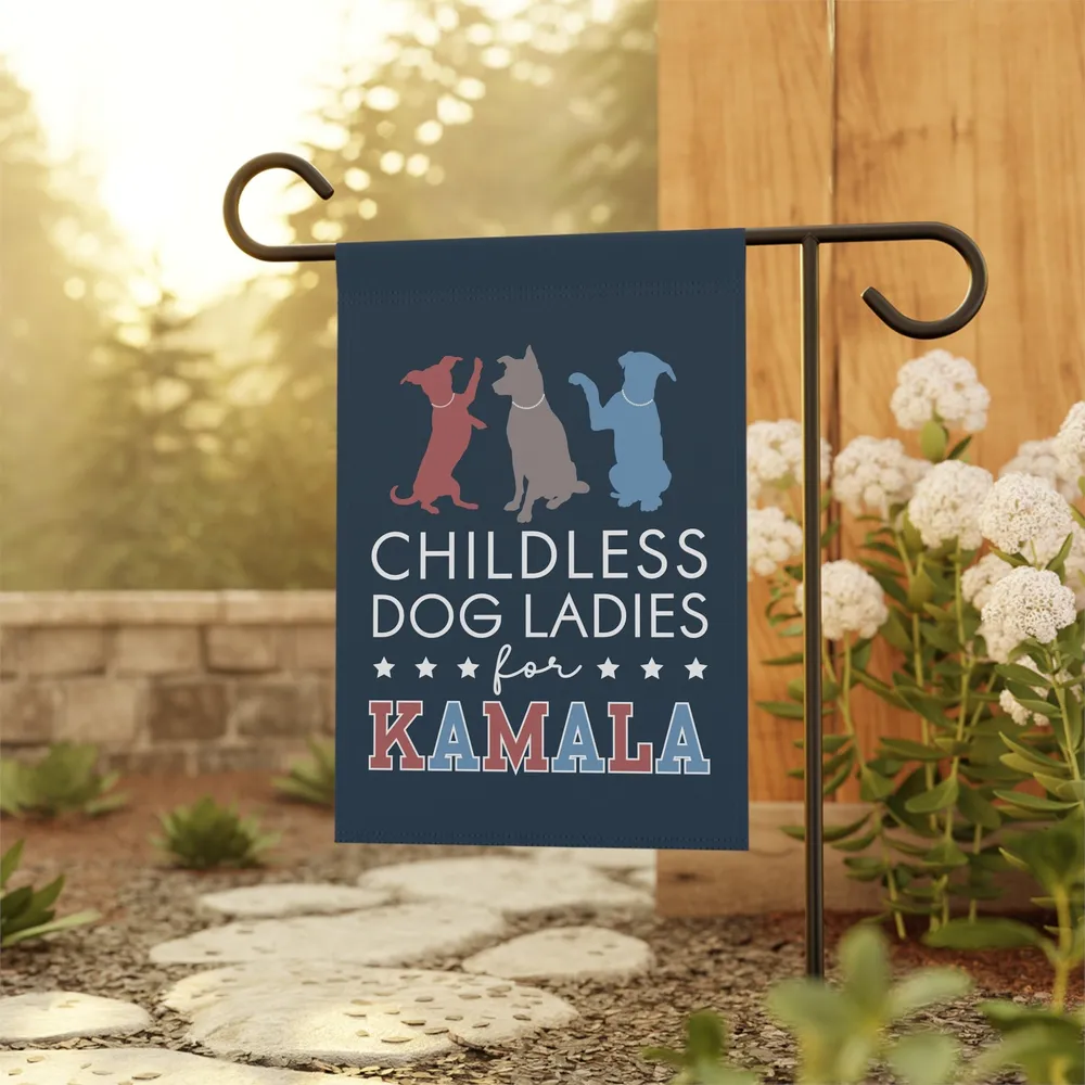 Childless Dog Lady Kamala Harris Flag Made in USA FG45 Yard Flag white s