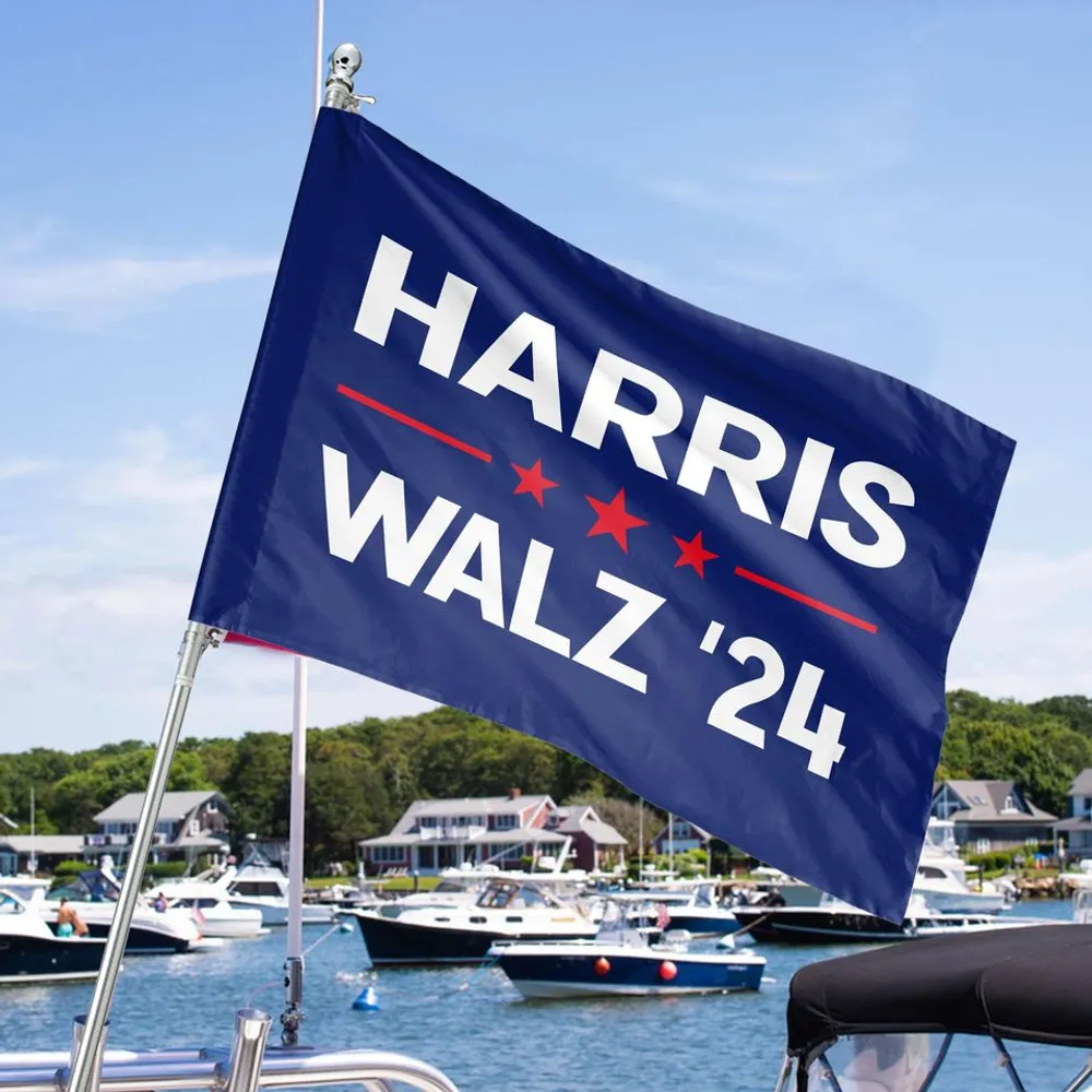 Harris Walz 2024 Flag Made in USA FG41 House Flag white 28x40in