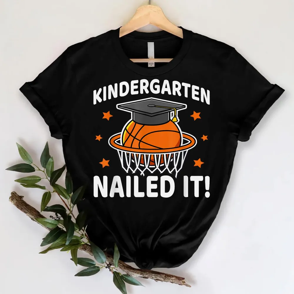 Kindergarten Nailed It Basketball Player Graduation Boys T-Shirt
