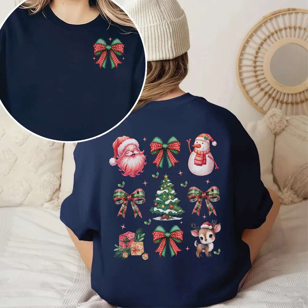 Coquette Christmas Crewneck Sweatshirt, Retro Christmas Sweatshirt, Coquette Christmas Shirt, Christmas Gift, Tis the Season Christmas Shirt Unisex Sweatshirt white s