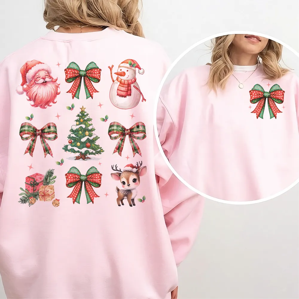 Coquette Christmas Crewneck Sweatshirt, Retro Christmas Sweatshirt, Coquette Christmas Shirt, Christmas Gift, Tis the Season Christmas Shirt Unisex Sweatshirt white s