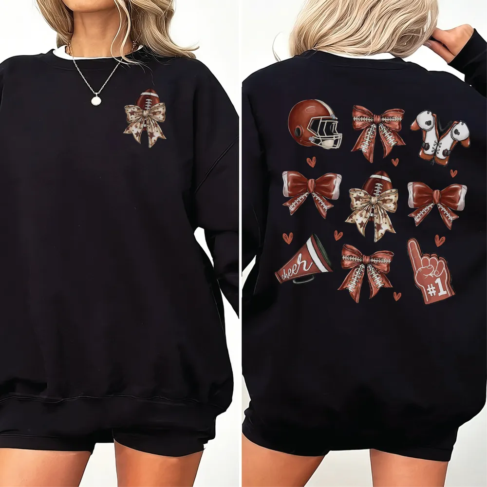 Football Coquette Shirt, Touchdown Season Shirt, Football Season Shirt, Football Game Shirts, Fall Vibes Tee, Football Player Gift Unisex Sweatshirt white s