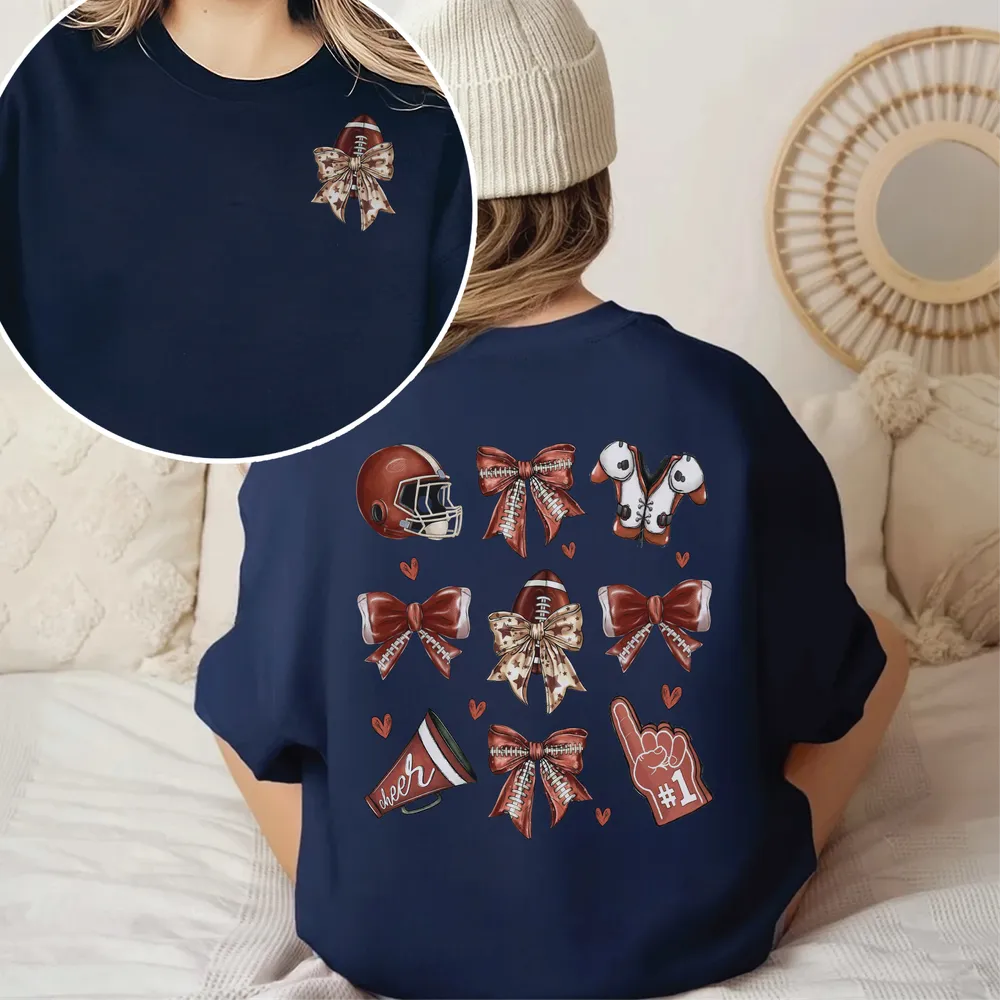 Football Coquette Shirt, Touchdown Season Shirt, Football Season Shirt, Football Game Shirts, Fall Vibes Tee, Football Player Gift Unisex Sweatshirt white s