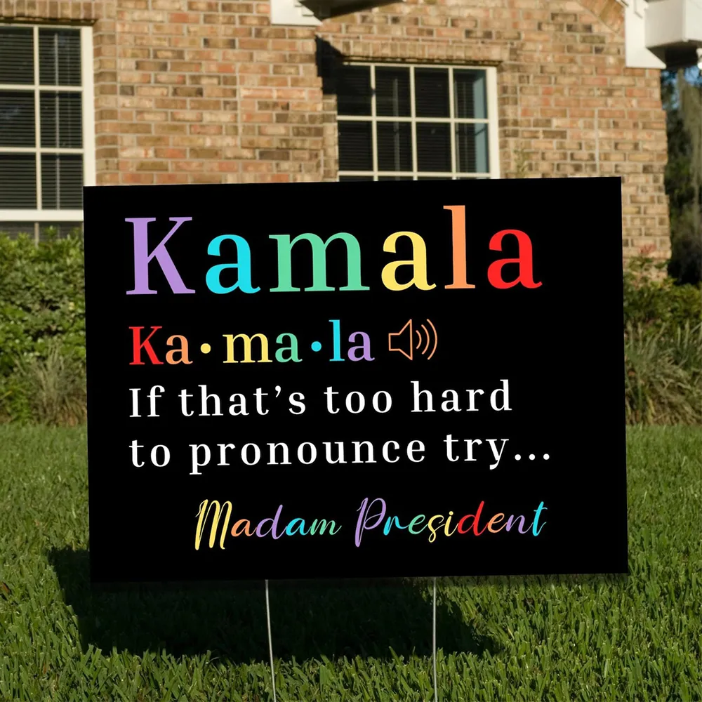 Kamala Harris Yard Sign Made in USA Size Large With Stake YS62 Yard Sign white 1pack