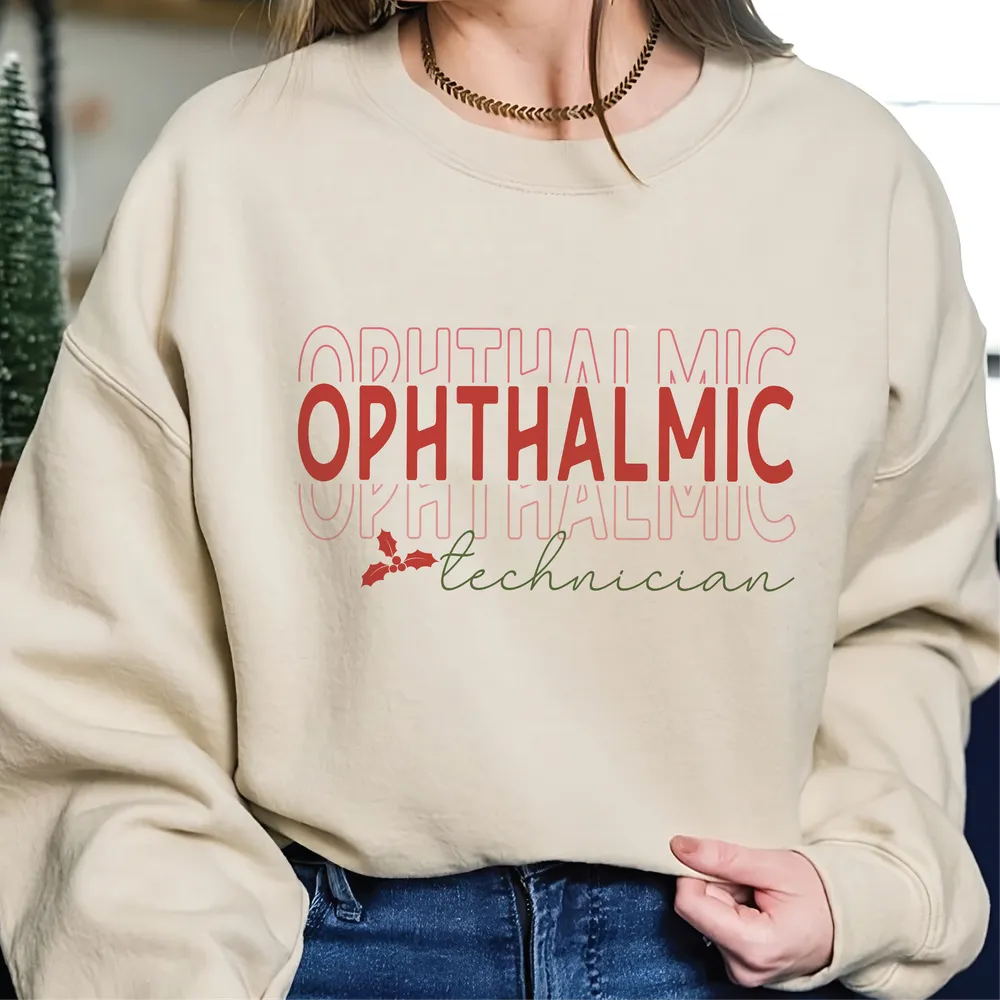 Ophthalmic Technician Sweatshirt, Optometry Sweatshirt, Optometrist Shirt, Birthday Gift For Optometrist, Optician Shirt, Eye Doctor Shirt Unisex Sweatshirt white s