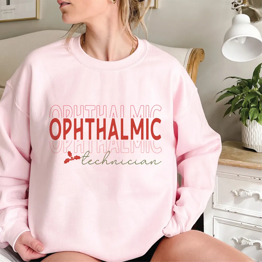 Ophthalmic Technician Sweatshirt, Optometry Sweatshirt, Optometrist Shirt, Birthday Gift For Optometrist, Optician Shirt, Eye Doctor Shirt Unisex Sweatshirt white s