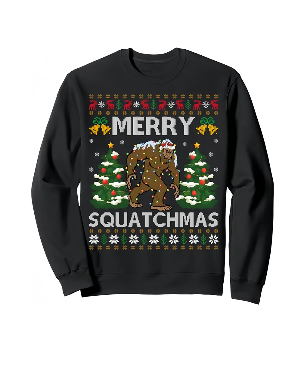 Merry Squatchmas Bigfoot Gift Ugly Santa Bigfoot Christmas Sweatshirt