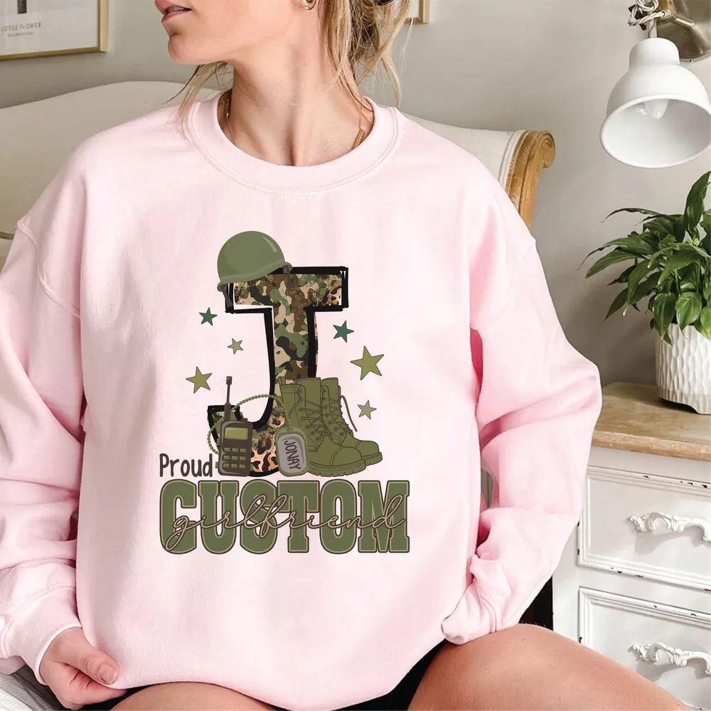 Proud Army Girlfriend Sweatshirt, In My Army Girlfriend Era Sweatshirt, Valentines Day Shirt For Military Girlfriend, Army Girlfriend Shirt Unisex Sweatshirt white s